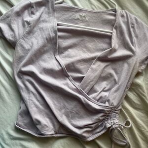 hollister purple tie crop top